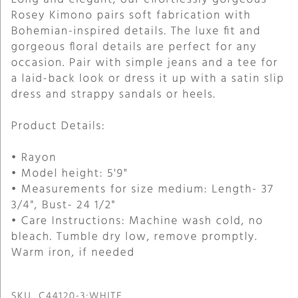 Johnny Was Roses Kimono - Picture 6 of 6